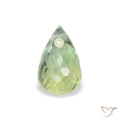 Saphir Vert sauge léger naturelle Briolette, 0.74 ct, VS