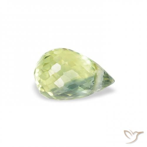 Saphir Vert sauge léger naturelle Briolette, 0.74 ct, VS
