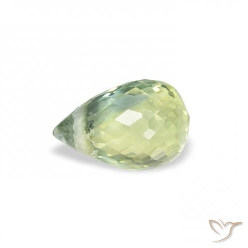 Saphir Vert sauge léger naturelle Briolette, 0.74 ct, VS