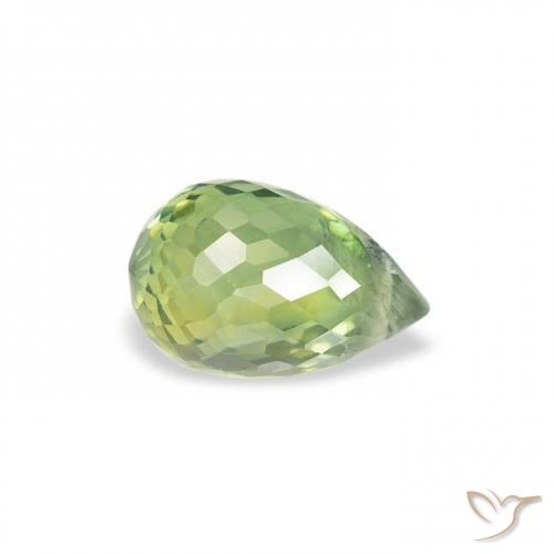 Saphir Vert clair naturelle Briolette, 0.81 ct, VS