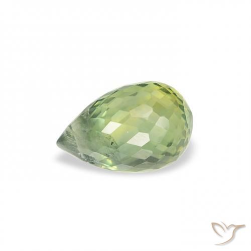 Saphir Vert clair naturelle Briolette, 0.81 ct, VS