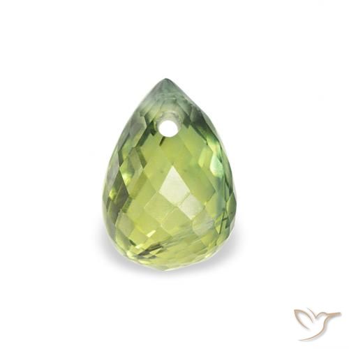 0.59ct Naturel Olive verte Saphir, Briolette, VS