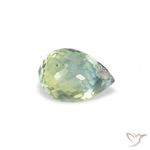 Saphir Vert clair naturelle Briolette, 0.91 ct, VS