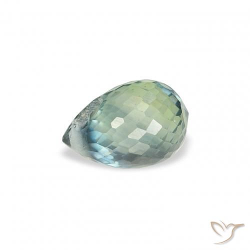 Saphir Vert clair naturelle Briolette, 0.91 ct, VS