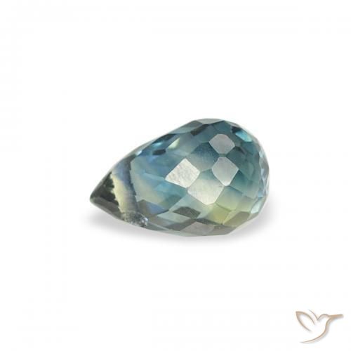 Saphir Sarcelle naturelle Briolette, 0.38 ct, VS