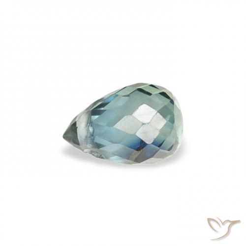 Saphir Sarcelle naturelle Briolette, 0.61 ct, VS-SI