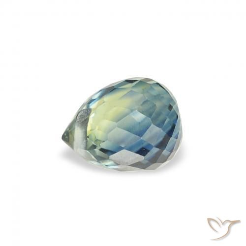 Saphir Sarcelle naturelle Briolette, 0.71 ct, VS