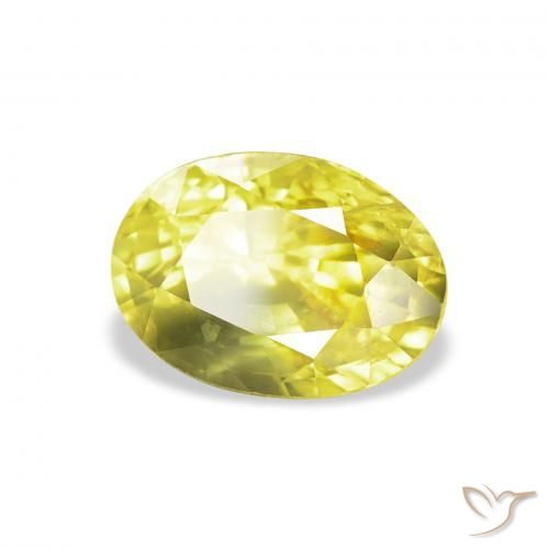 Saphir Jaune moyen naturelle ovale, 2.99 ct, VS
