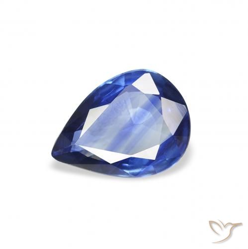 Saphir Bleu foncé moyen naturelle En forme de poire, 0.80 ct, VVS-VS