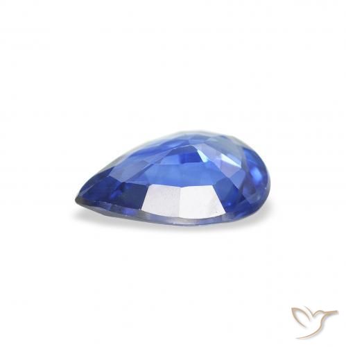 Saphir Bleu foncé moyen naturelle En forme de poire, 0.80 ct, VVS-VS
