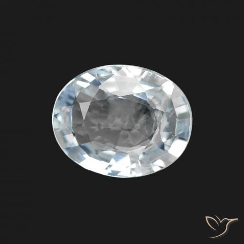 Saphir Blanc bleuâtre naturelle ovale, 1.93 ct, VS