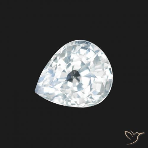 Saphir Blanc bleuâtre naturelle En forme de poire, 1.34 ct, VS