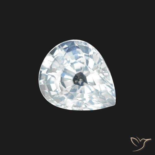 Saphir Blanc bleuâtre naturelle En forme de poire, 1.34 ct, VS