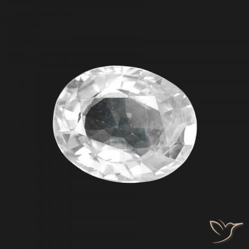 Saphir Blanc naturelle ovale, 1.67 ct, VS