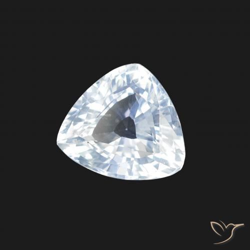 Saphir Blanc bleuâtre naturelle Trillion, 1.25 ct, VS