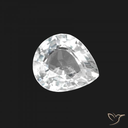 Saphir Blanc bleuâtre naturelle En forme de poire, 1.41 ct, VS