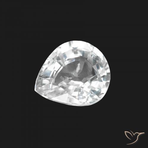 Saphir Blanc bleuâtre naturelle En forme de poire, 1.41 ct, VS