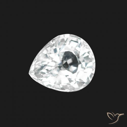 Saphir Blanc bleuâtre naturelle En forme de poire, 1.45 ct, VS