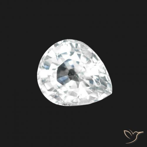 Saphir Blanc bleuâtre naturelle En forme de poire, 1.45 ct, VS