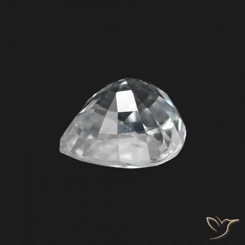 Saphir Blanc bleuâtre naturelle En forme de poire, 1.45 ct, VS