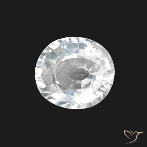 Saphir Blanc bleuâtre naturelle ovale, 1.64 ct, VS