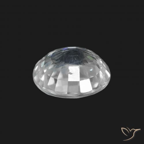 Saphir Blanc bleuâtre naturelle ovale, 1.64 ct, VS