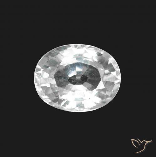 1.50ct Naturel Blanc bleuâtre Saphir, ovale, VS