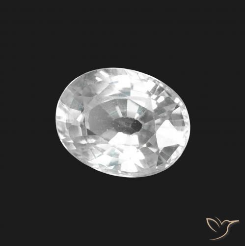 Saphir Blanc bleuâtre naturelle ovale, 1.50 ct, VS