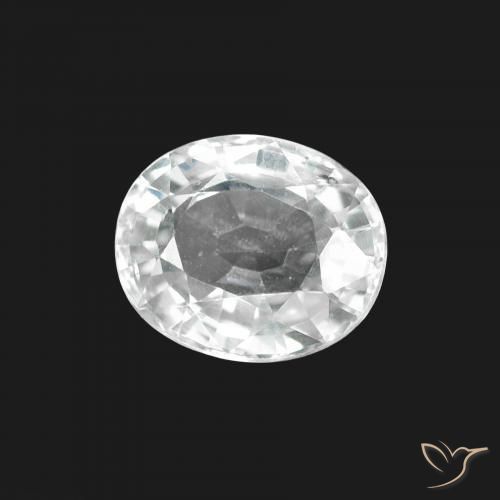 Saphir Blanc bleuâtre naturelle ovale, 1.68 ct, VS