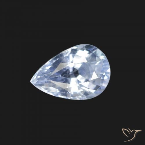 1.29ct Naturel Blanc bleuâtre Saphir, En forme de poire, VS