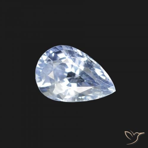 Saphir Blanc bleuâtre naturelle En forme de poire, 1.29 ct, VS