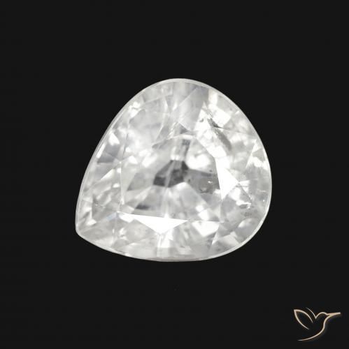 2.63ct Naturel Blanc Saphir, En forme de poire, VS