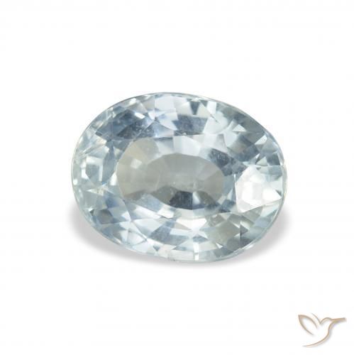 Saphir Blanc bleuâtre naturelle ovale, 2.59 ct, VS