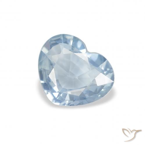1.03ct Naturel Bleu aquatique léger Saphir, Cœur, VS