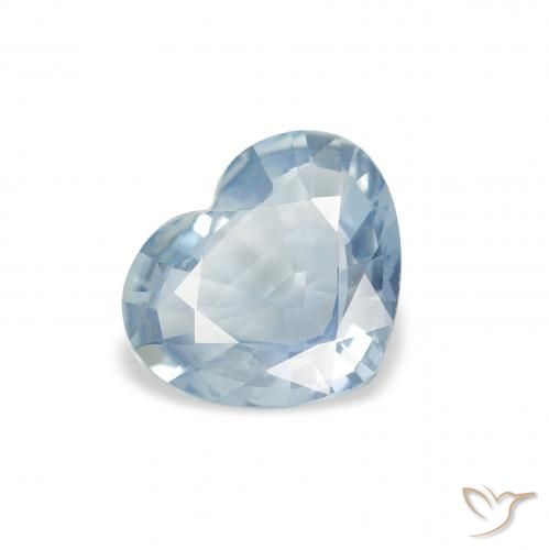 Saphir Bleu aquatique léger naturelle Cœur, 1.03 ct, VS
