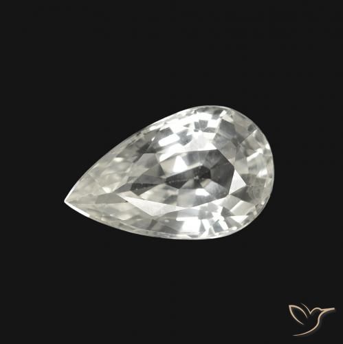 1.32ct Naturel Blanc Saphir, En forme de poire, VVS-VS
