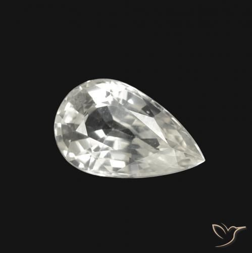 Saphir Blanc naturelle En forme de poire, 1.32 ct, VVS-VS