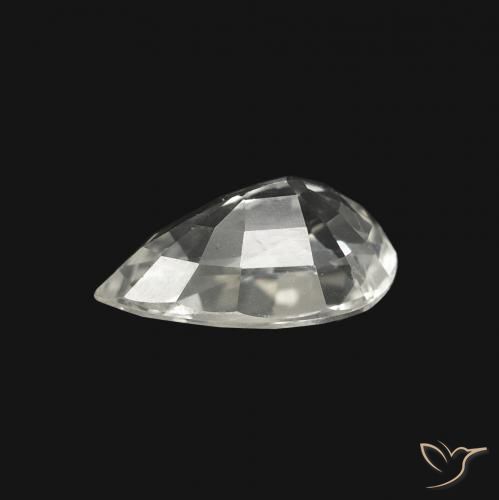 Saphir Blanc naturelle En forme de poire, 1.32 ct, VVS-VS