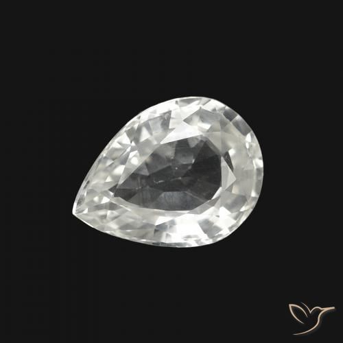 1.25ct Naturel Blanc Saphir, En forme de poire, VVS-VS