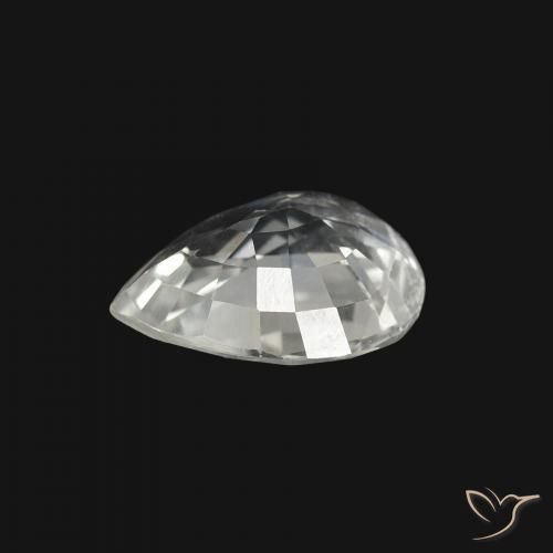 Saphir Blanc naturelle En forme de poire, 1.25 ct, VVS-VS