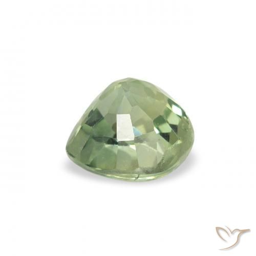 Saphir Vert forêt léger naturelle Cœur, 0.69 ct, VS