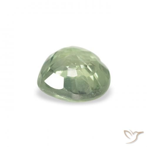 Saphir Vert très clair naturelle Cœur, 0.64 ct, VS