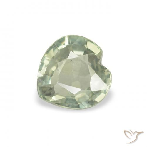 0.61ct Naturel Vert clair Saphir, Cœur, VS