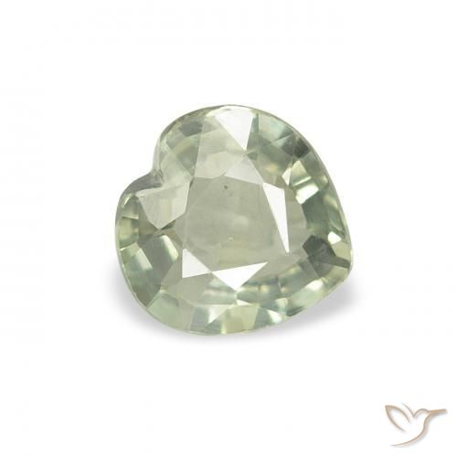 Saphir Vert clair naturelle Cœur, 0.61 ct, VS