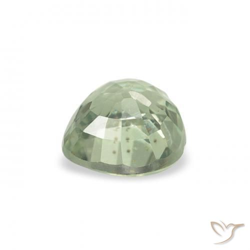 Saphir Vert très clair naturelle Cœur, 0.70 ct, VS