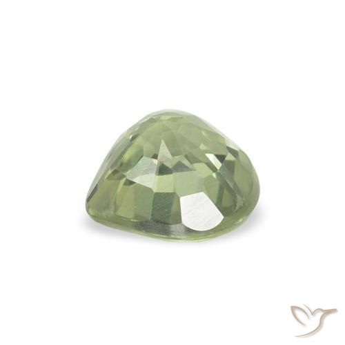 Saphir Vert très clair naturelle Cœur, 0.64 ct, VS