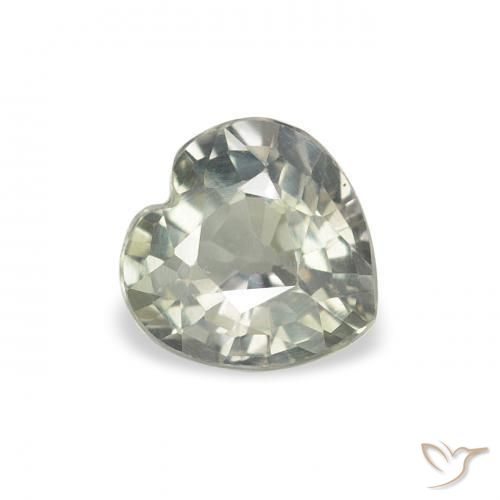 Saphir Gris verdâtre naturelle Cœur, 0.77 ct, VS