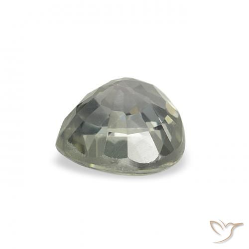Saphir Gris verdâtre naturelle Cœur, 0.77 ct, VS