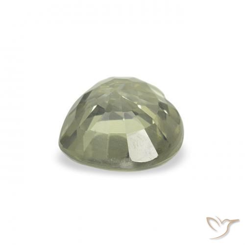 Saphir Vert jaunâtre naturelle Cœur, 0.70 ct, VVS-VS