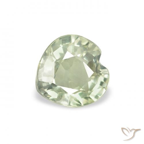 0.65ct Naturel Vert clair Saphir, Cœur, VVS-VS
